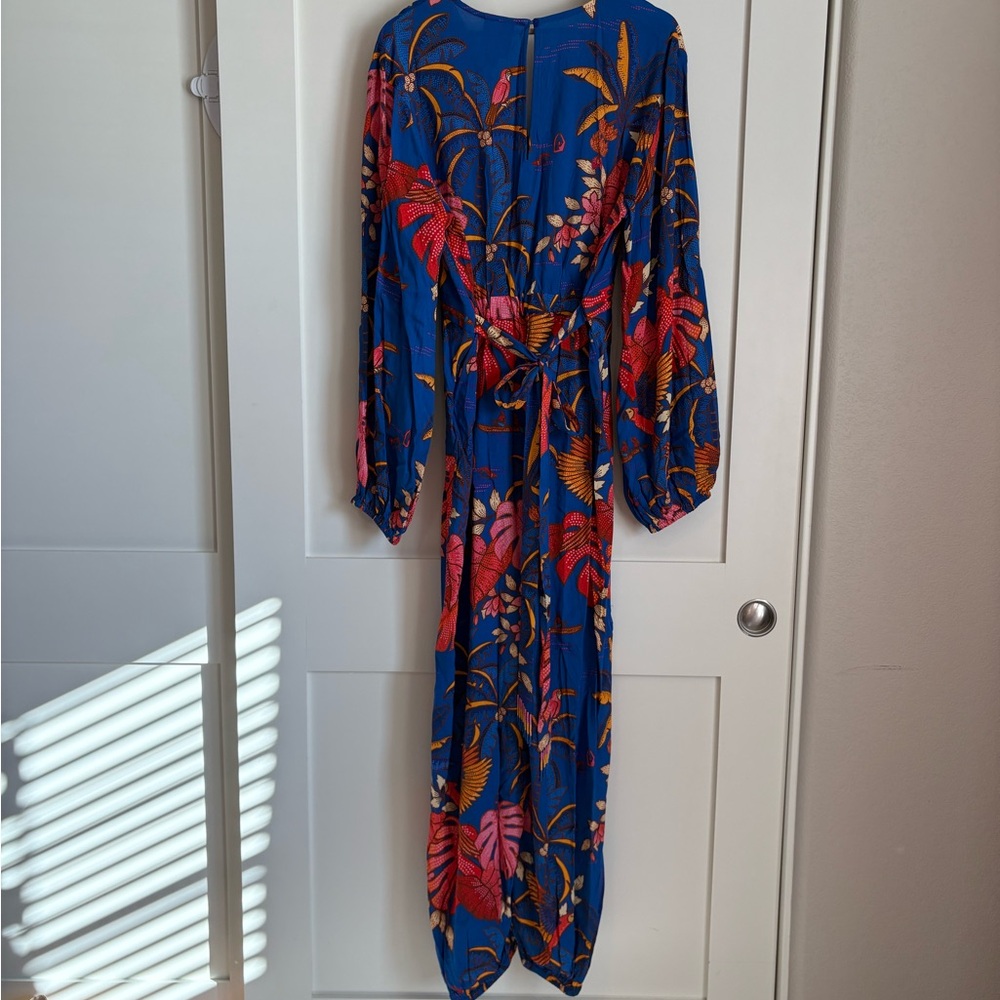 FARM Rio Vibrant Blue and Red Floral Jumpsuit - Picture 2 of 5